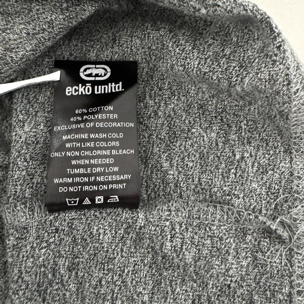 Ecko Unltd T-Shirt Men L Gray Black Graphic Tee Logo Streetwear 90s Vibe Y2K - Picture 8 of 10